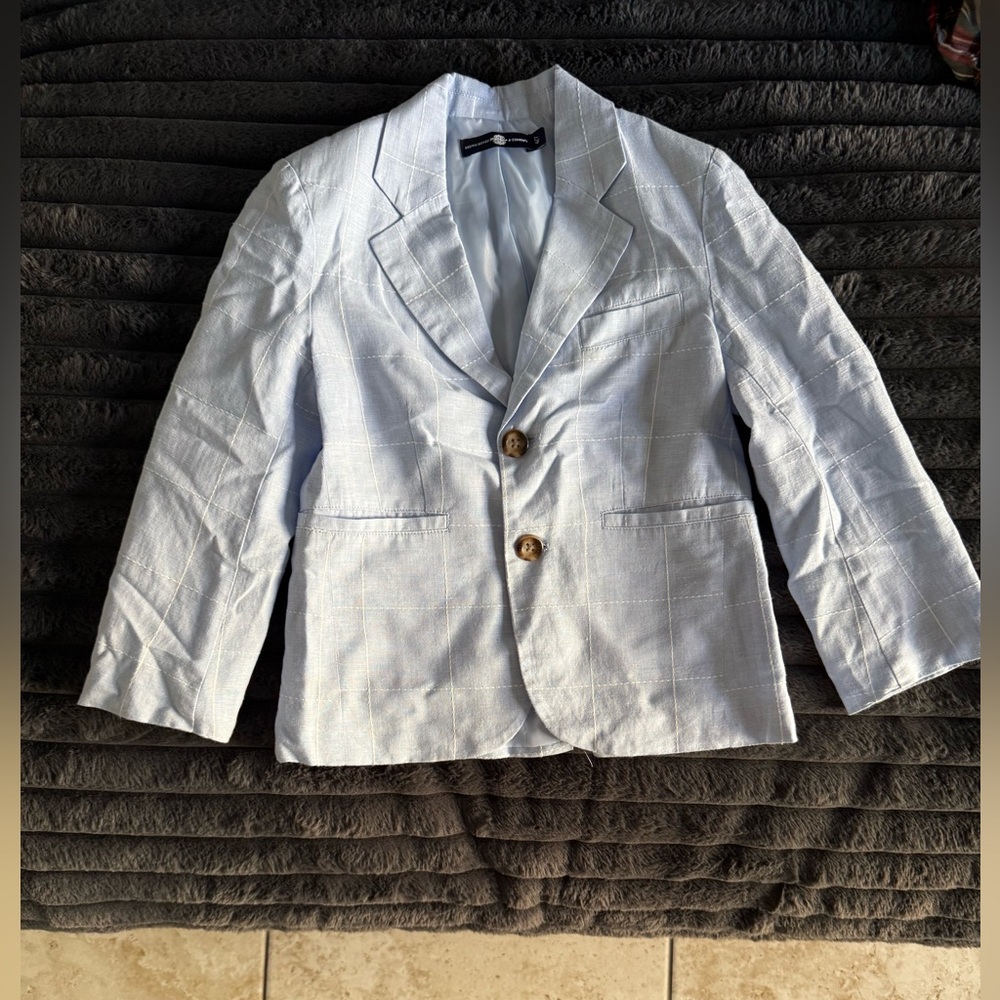 Kids Light Blue Blazer with Button Detail